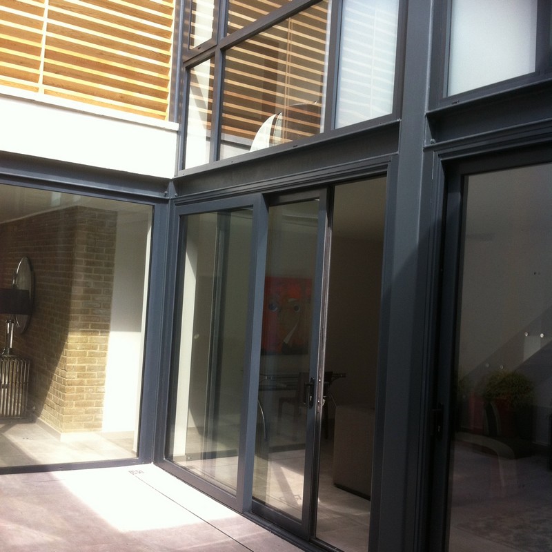 Anthracite aluminium sliding patio doors fitted in Balham